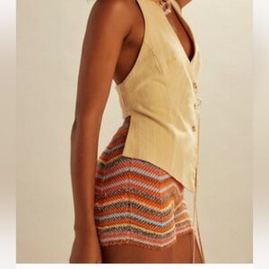 Free People Marisol Swit Brief Shorts-Mango Combo